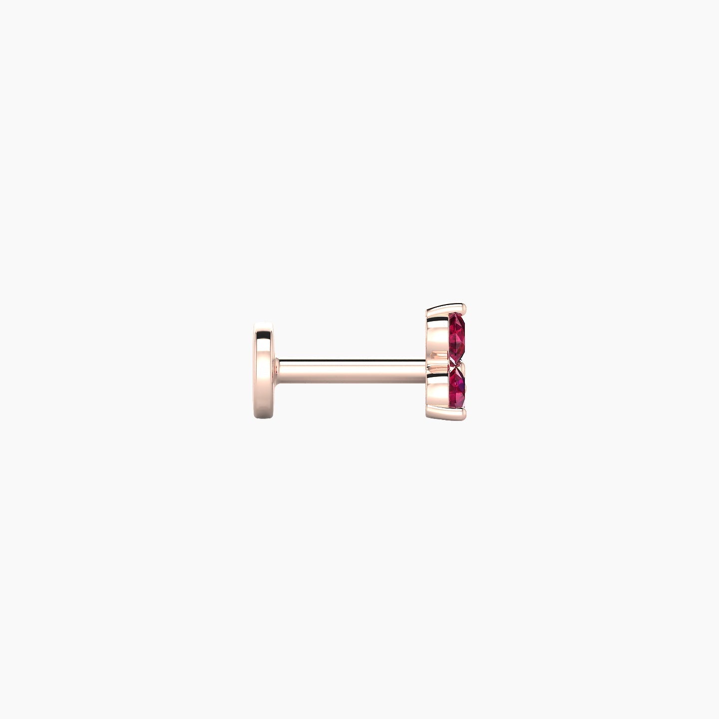 Venus | 18k Rose Gold 5 mm 4.5 mm Trilogy Ruby Nostril Piercing