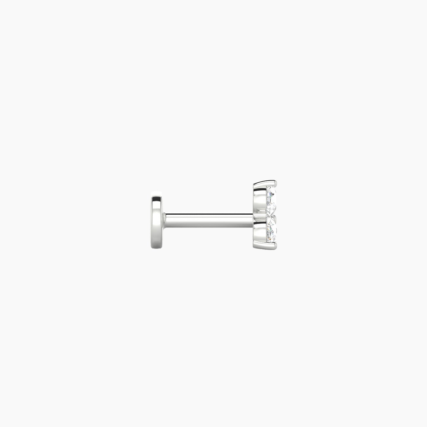 Venus | 18k White Gold 4.5 mm 5 mm Trilogy Diamond Nostril Piercing