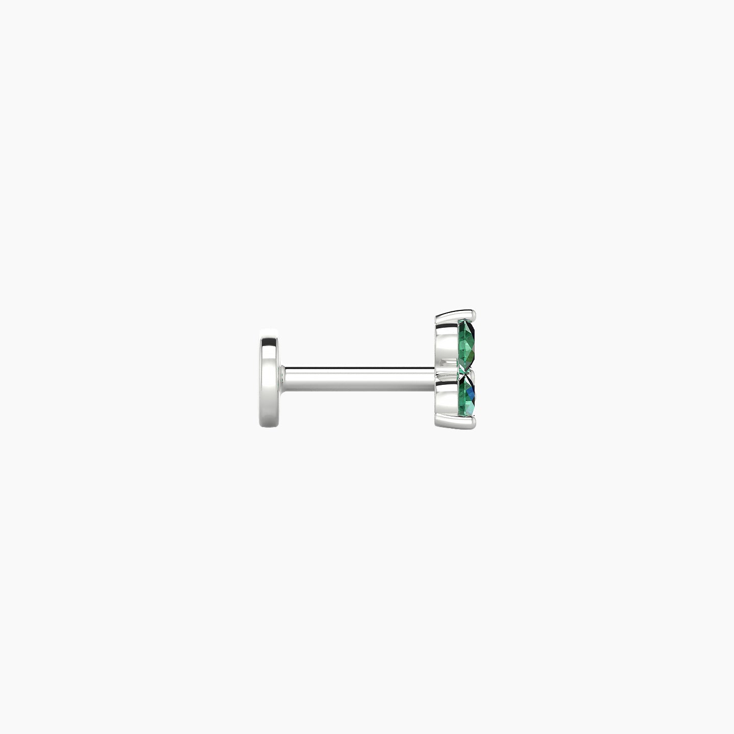 Venus | 18k White Gold 5 mm 4.5 mm Trilogy Emerald Nostril Piercing