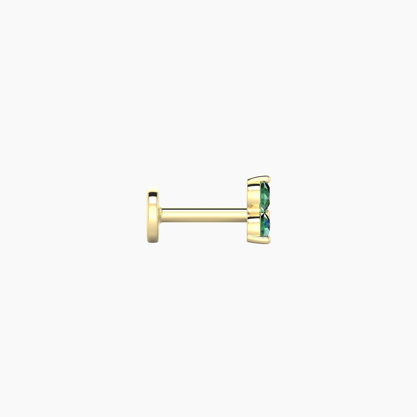 Venus | 18k Yellow Gold 5 mm 4.5 mm Trilogy Emerald Nostril Piercing