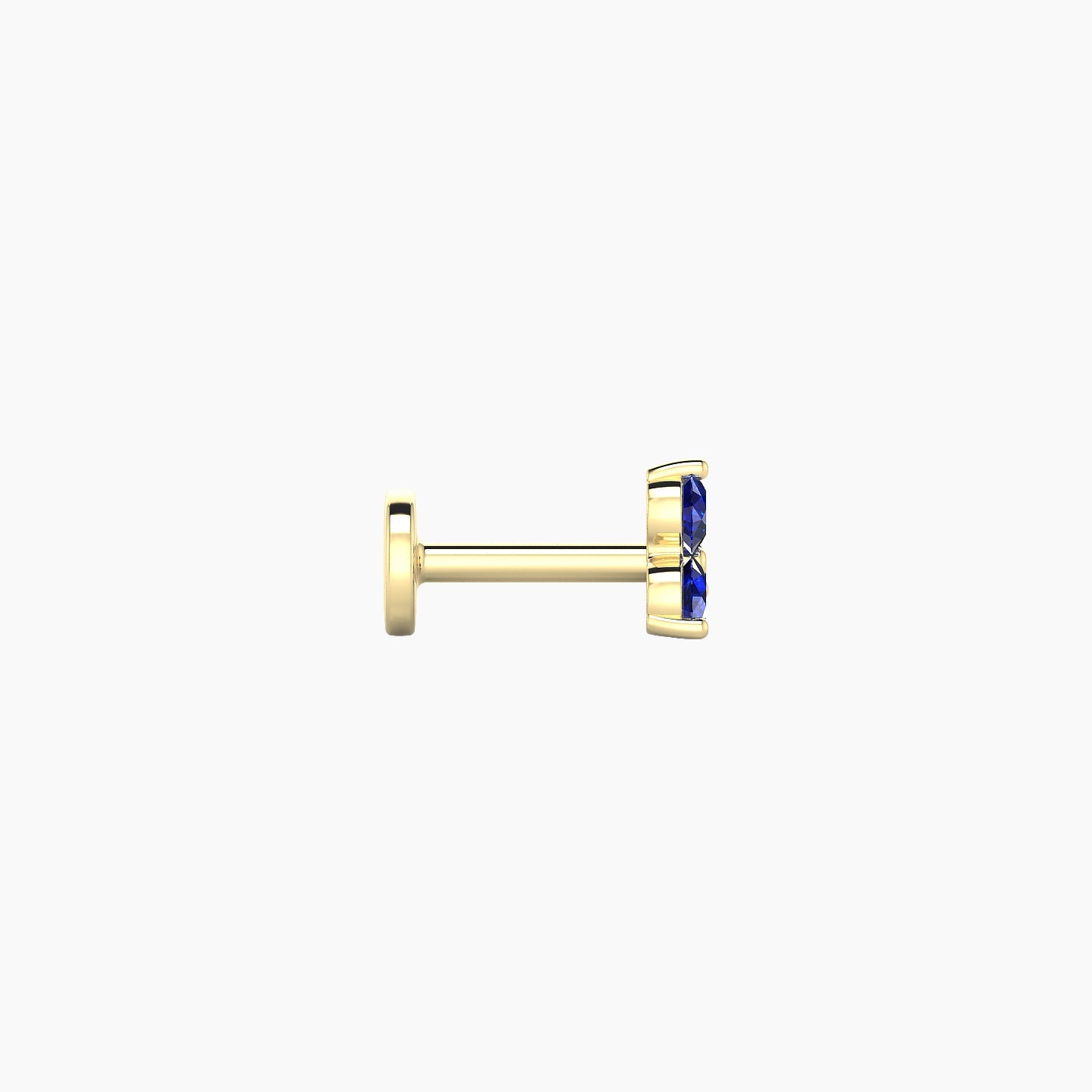 Venus | 18k Yellow Gold 5 mm 4.5 mm Trilogy Sapphire Nostril Piercing