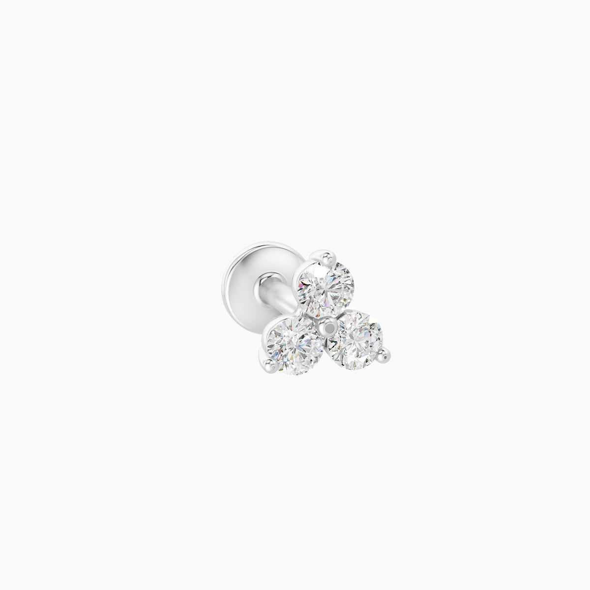 Venus | 18k White Gold 4.5 mm 5 mm Trilogy Diamond Piercing