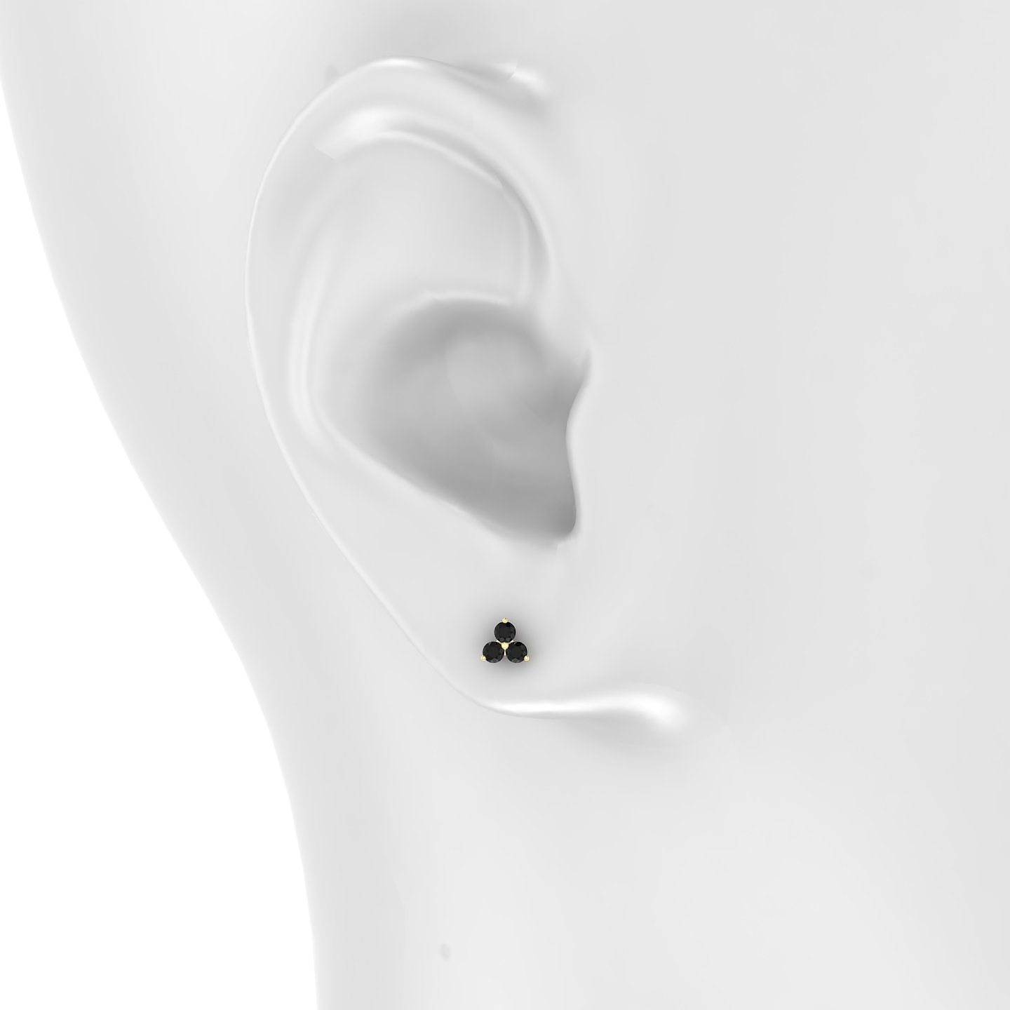 Venus | 18k Yellow Gold 5 mm 4.5 mm Trilogy Black Diamond Piercing