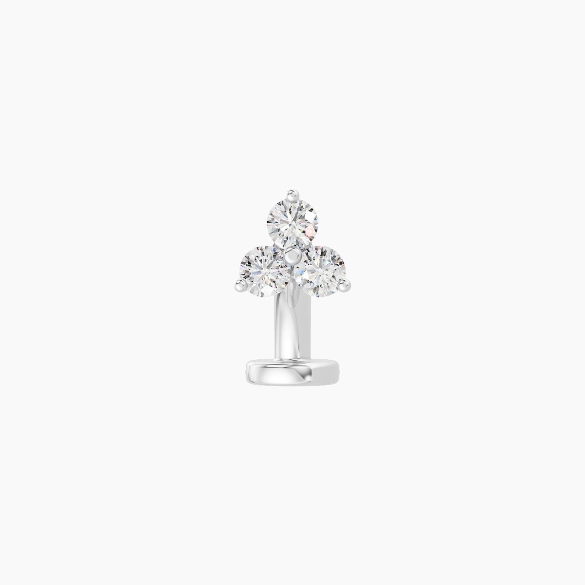 Venus | 18k White Gold 4.5 mm 6 mm Trilogy Diamond Floating Navel Piercing