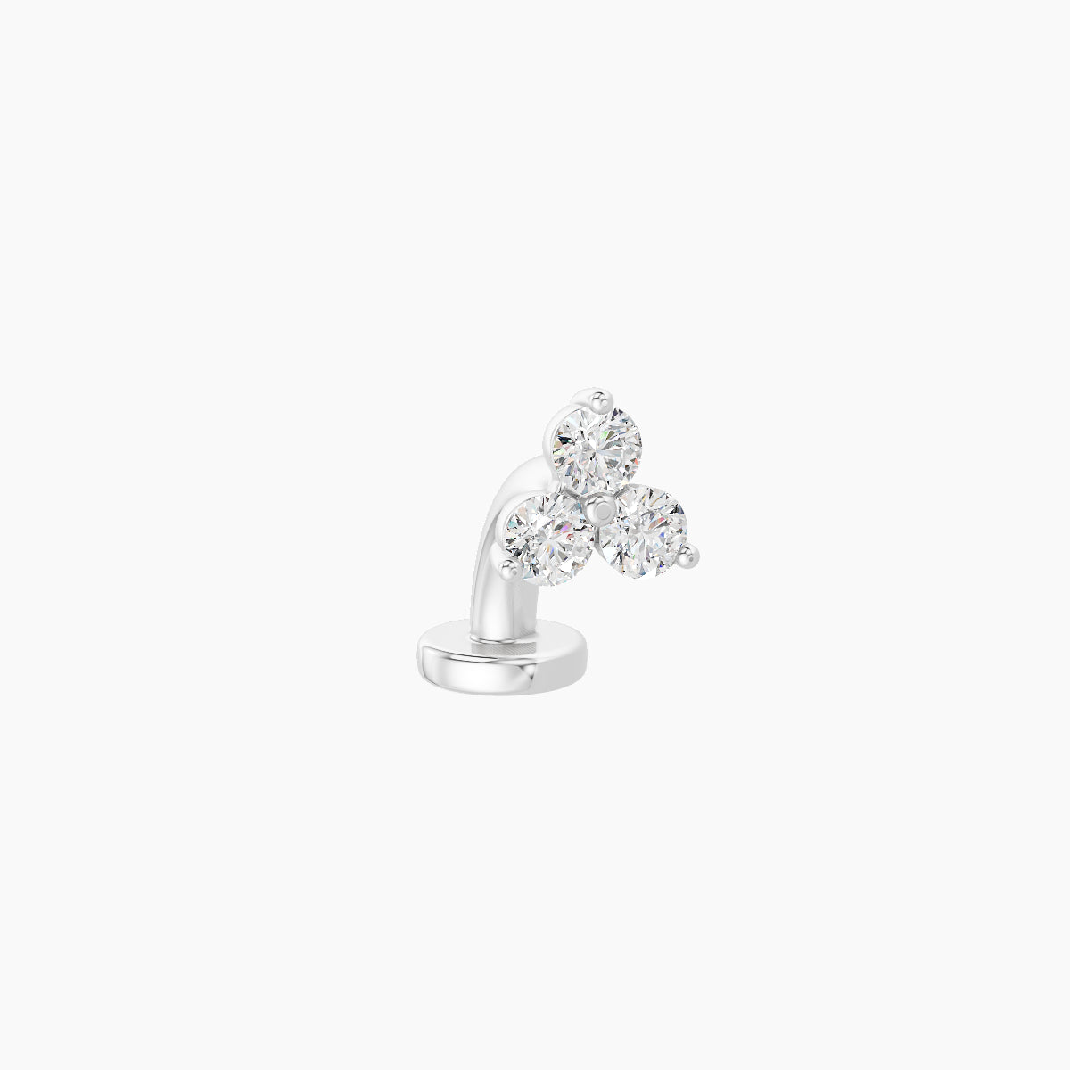 Venus | 18k White Gold 4.5 mm 6 mm Trilogy Diamond Floating Navel Piercing