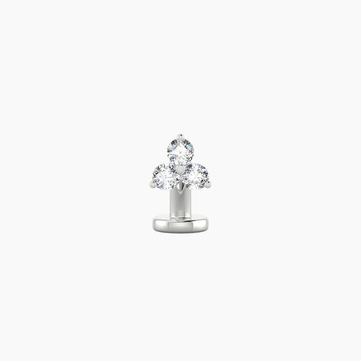 Venus | 18k White Gold 4.5 mm 6 mm Trilogy Diamond Floating Navel Piercing