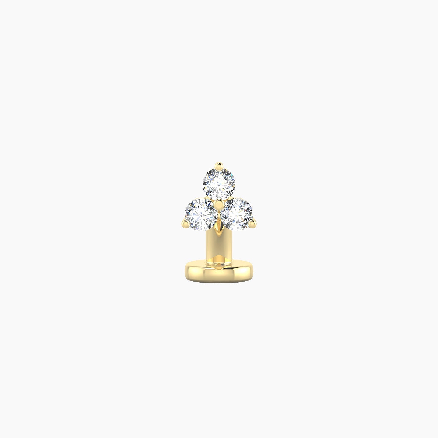 Venus | 18k Yellow Gold 4.5 mm 6 mm Trilogy Diamond Floating Navel Piercing