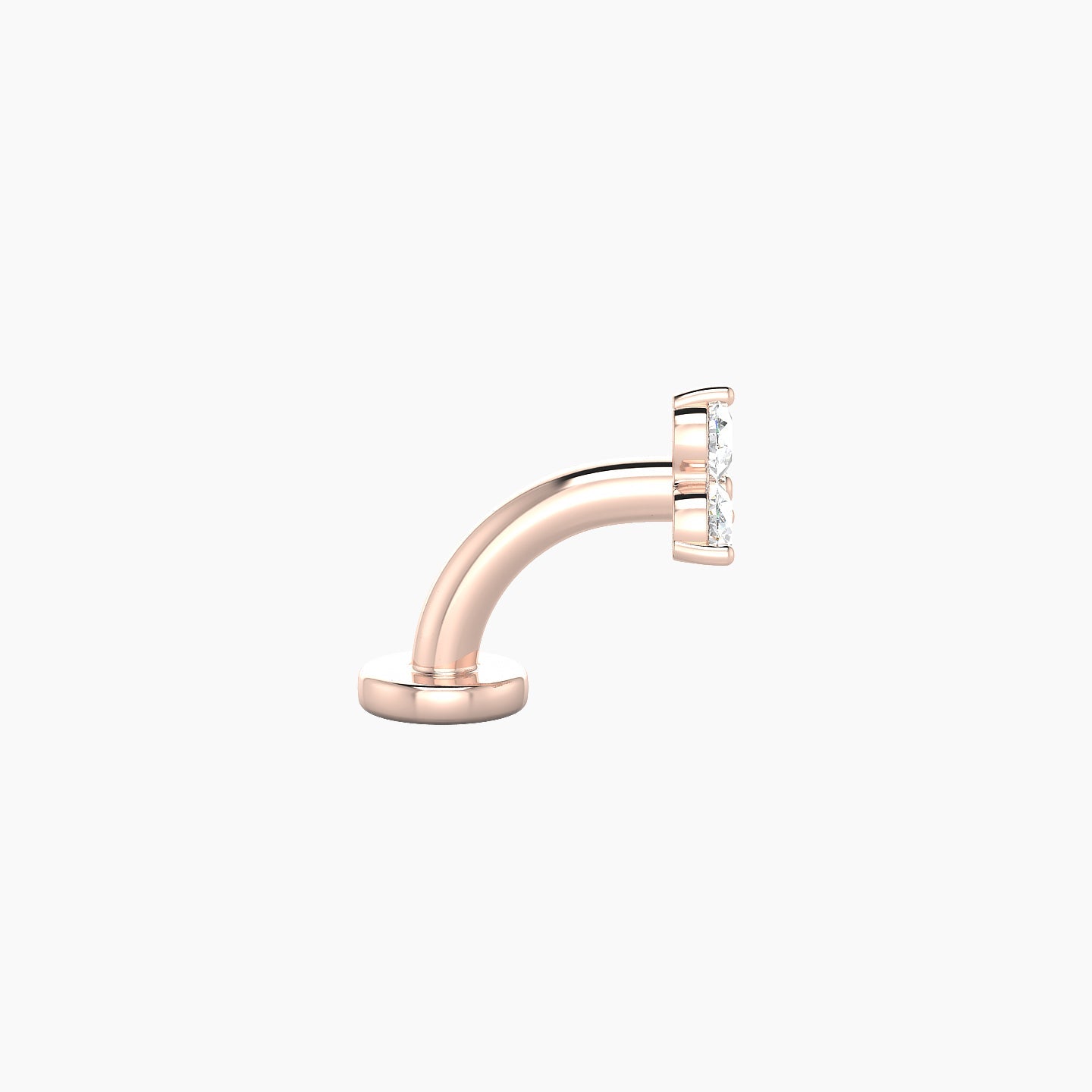 Venus | 18k Rose Gold 4.5 mm 6 mm Trilogy Diamond Floating Navel Piercing