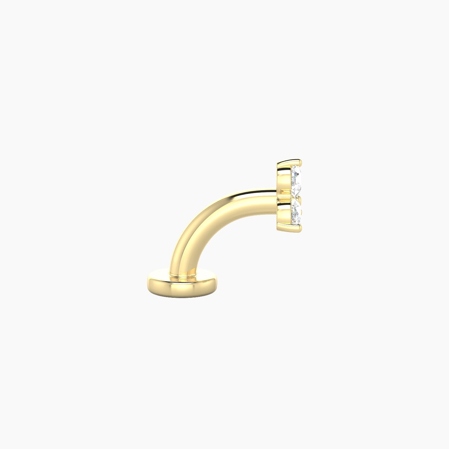 Venus | 18k Yellow Gold 4.5 mm 6 mm Trilogy Diamond Floating Navel Piercing