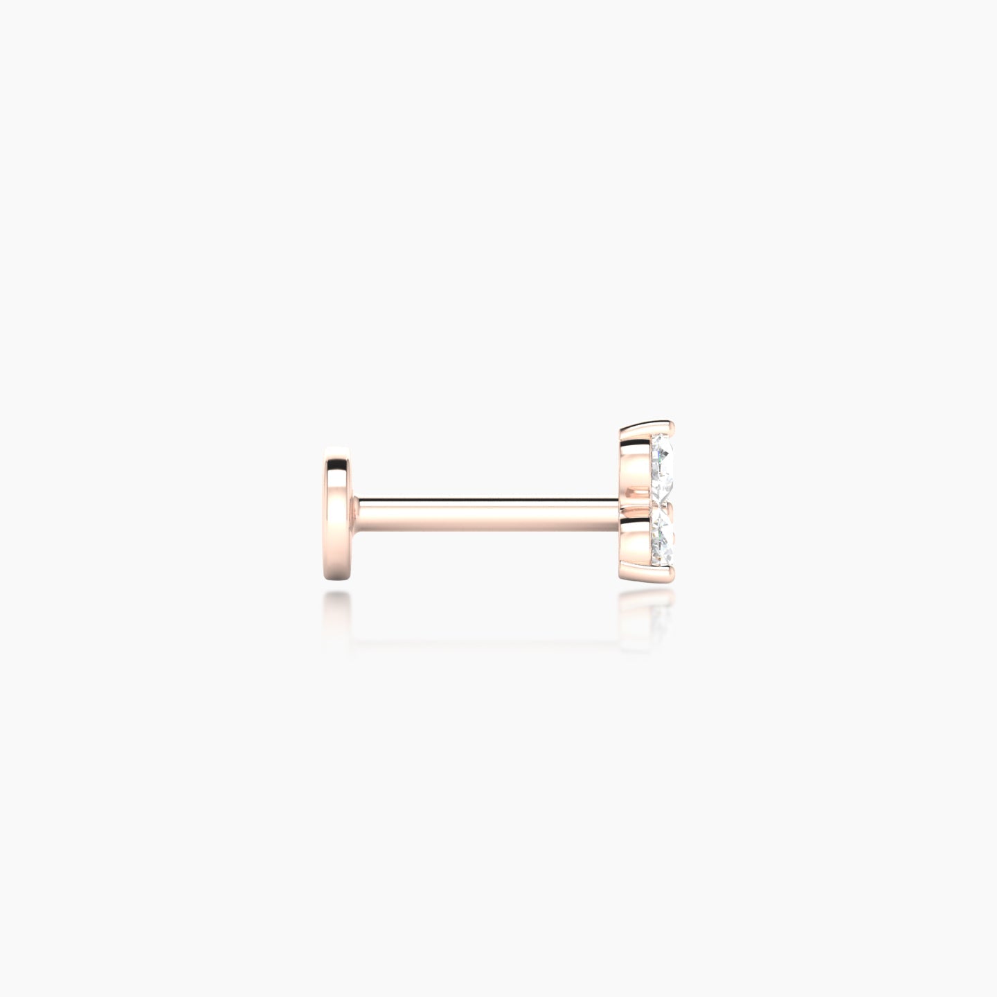 Venus | 18k Rose Gold 4.5 mm 6.5 mm Trilogy Diamond Nostril Piercing