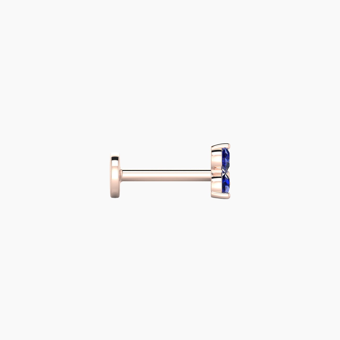 Venus | 18k Rose Gold 6.5 mm 4.5 mm Trilogy Sapphire Nostril Piercing