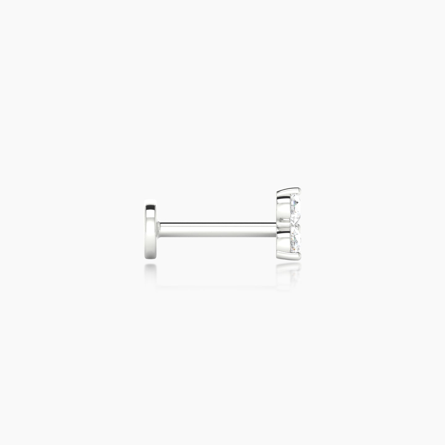 Venus | 18k White Gold 4.5 mm 6.5 mm Trilogy Diamond Nostril Piercing