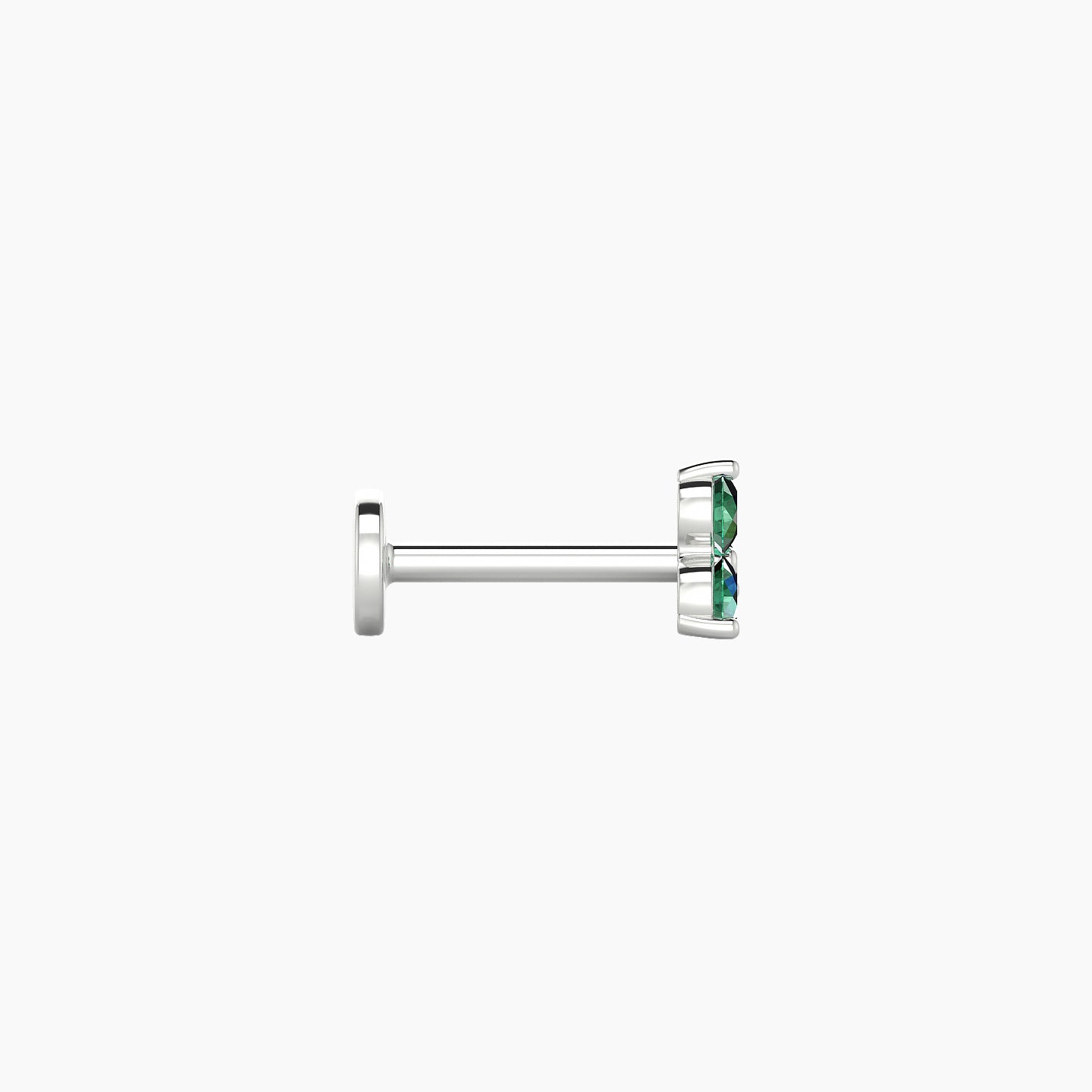 Venus | 18k White Gold 6.5 mm 4.5 mm Trilogy Emerald Nostril Piercing