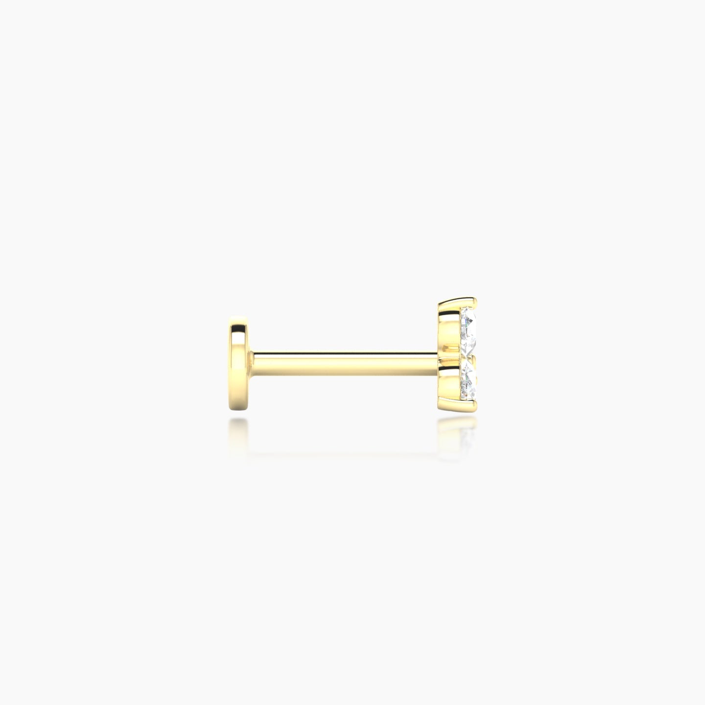 Venus | 18k Yellow Gold 4.5 mm 6.5 mm Trilogy Diamond Nostril Piercing