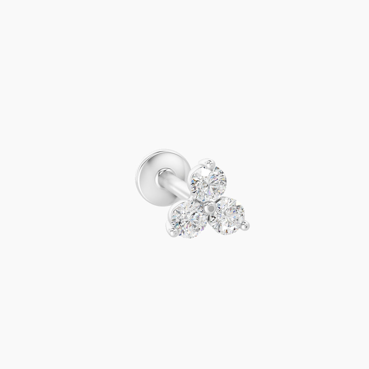 Venus | 18k White Gold 4.5 mm 6.5 mm Trilogy Diamond Piercing