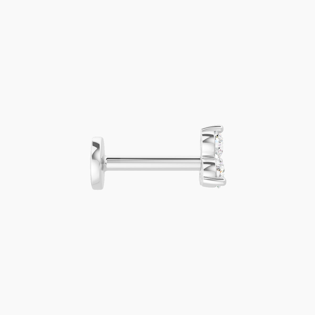 Venus | 18k White Gold 4.5 mm 6.5 mm Trilogy Diamond Piercing