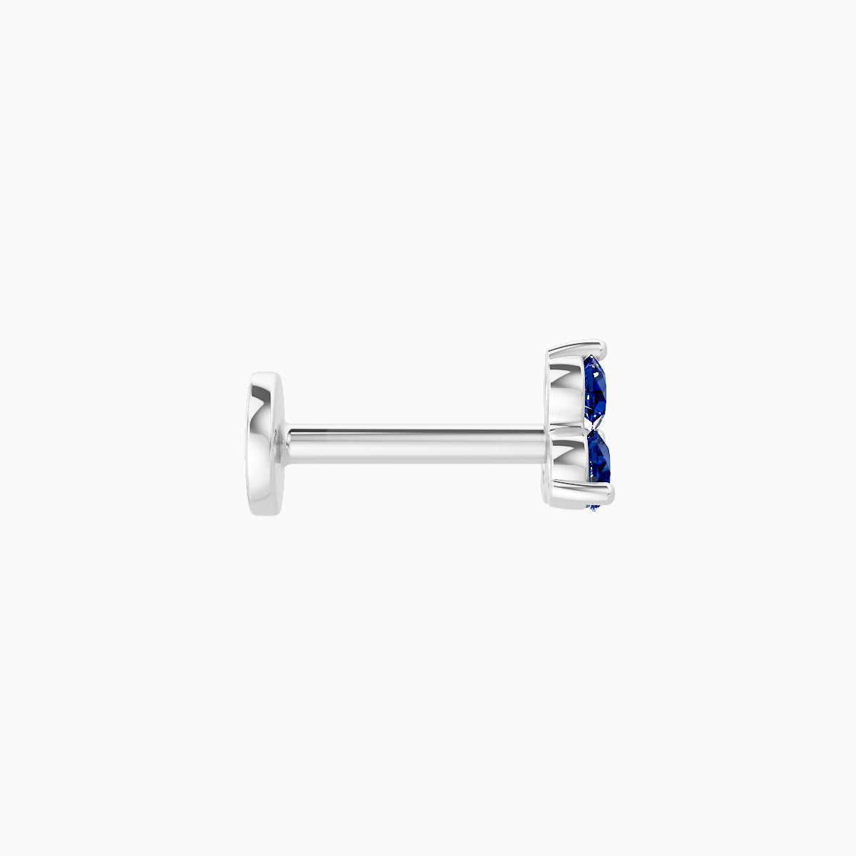 Venus | 18k White Gold 6.5 mm 4.5 mm Trilogy Sapphire Piercing