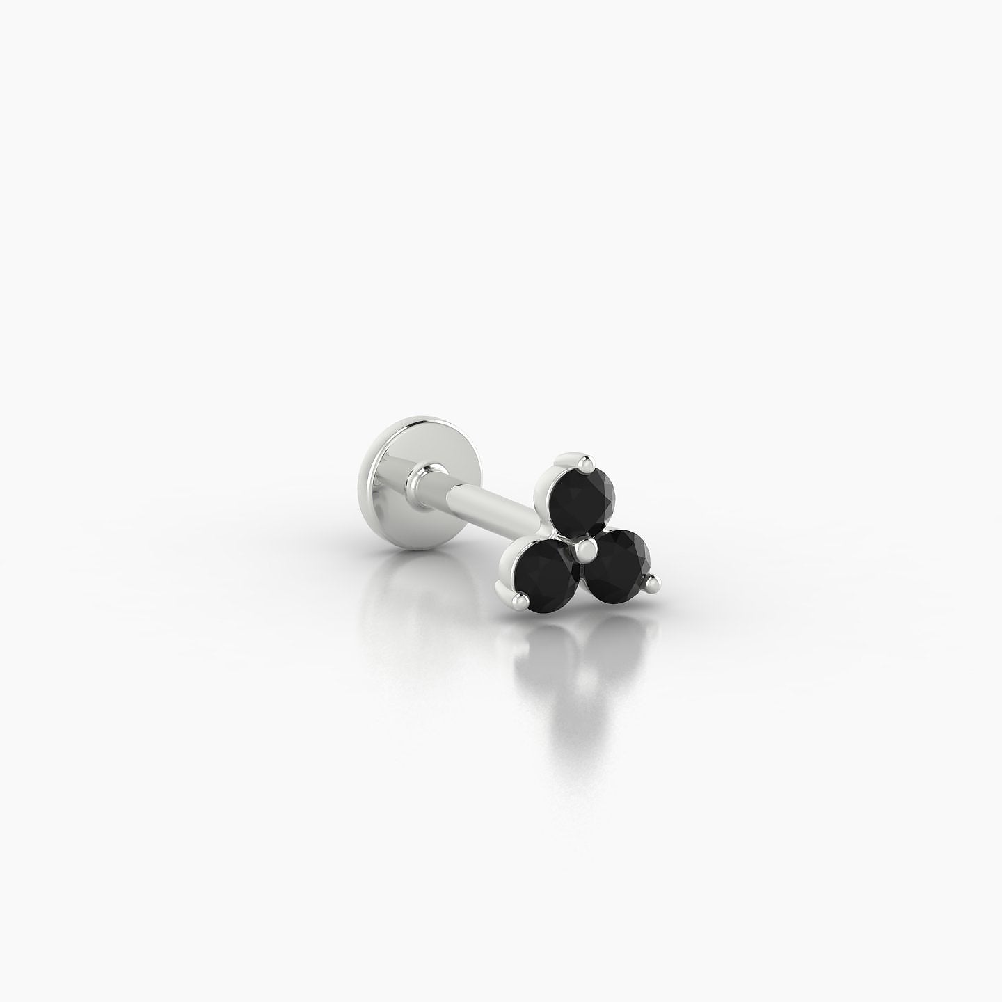 Venus | 18k White Gold 6.5 mm 4.5 mm Trilogy Black Diamond Piercing