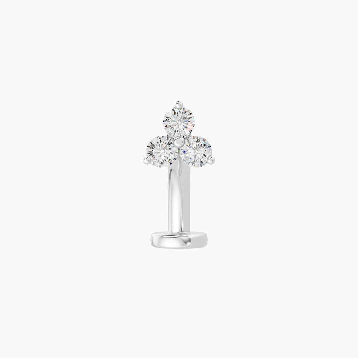 Venus | 18k White Gold 4.5 mm 8 mm Trilogy Diamond Floating Navel Piercing