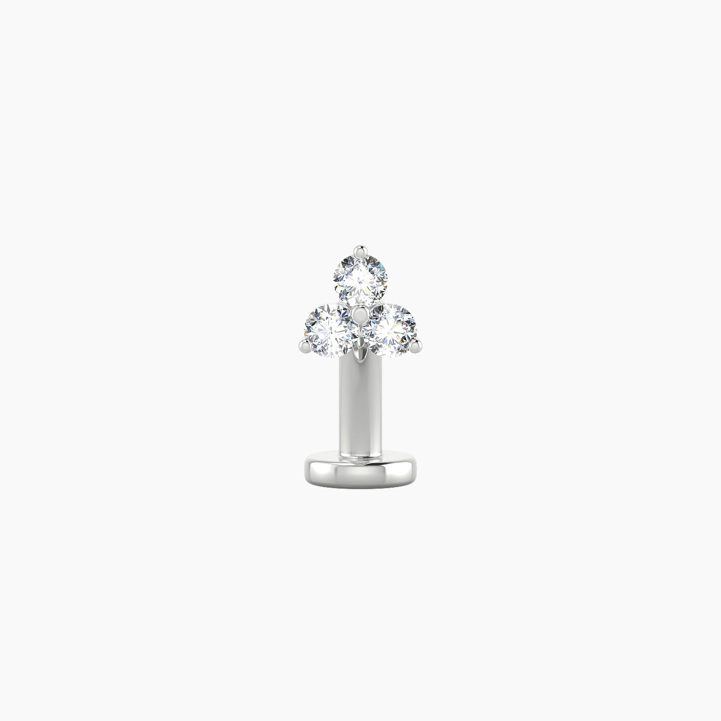 Venus | 18k White Gold 4.5 mm 8 mm Trilogy Diamond Floating Navel Piercing