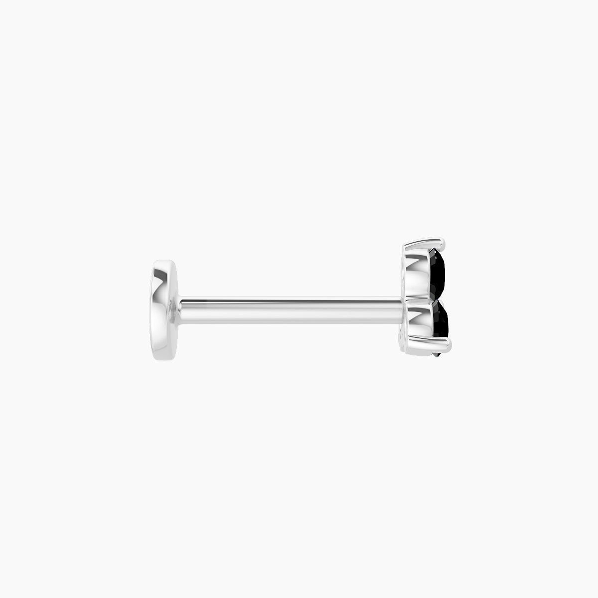 Venus | 18k White Gold 8 mm 4.5 mm Trilogy Black Diamond Nose Piercing