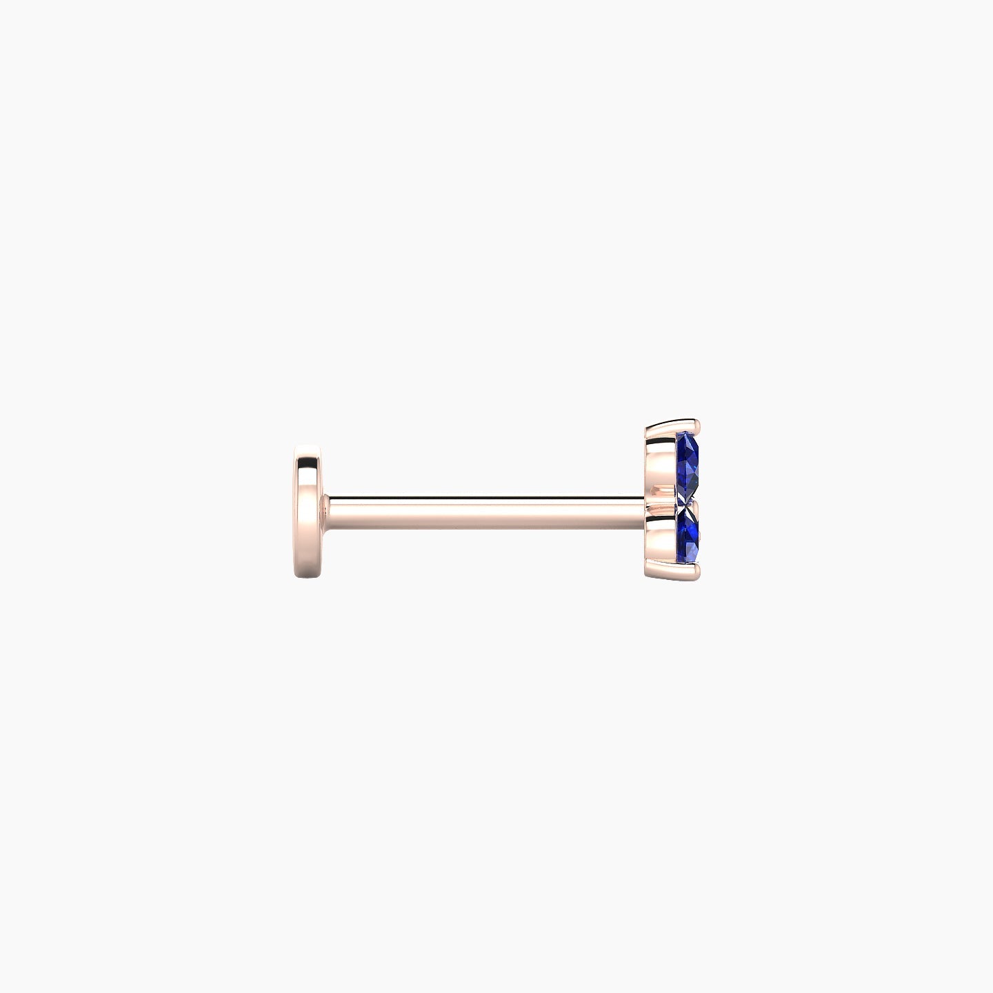 Venus | 18k Rose Gold 8 mm 4.5 mm Trilogy Sapphire Nostril Piercing