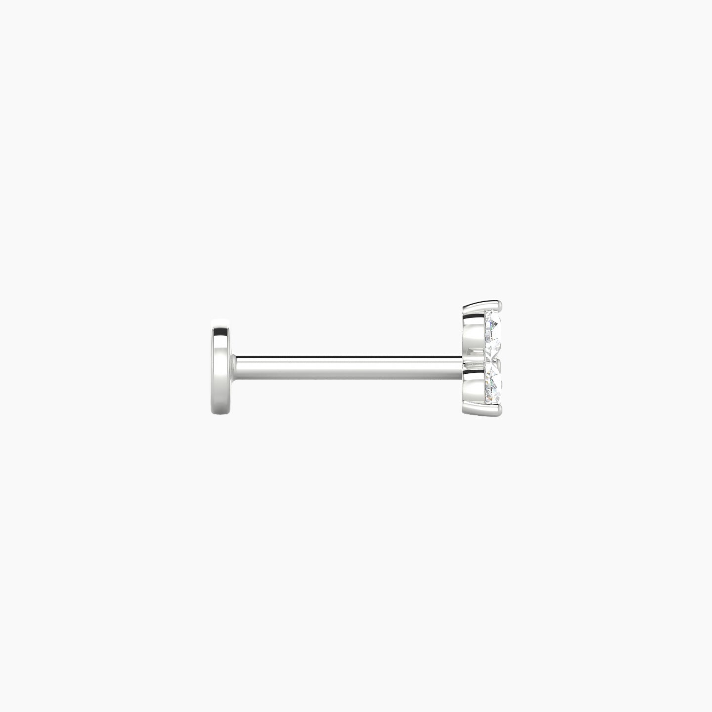 Venus | 18k White Gold 4.5 mm 8 mm Trilogy Diamond Nostril Piercing