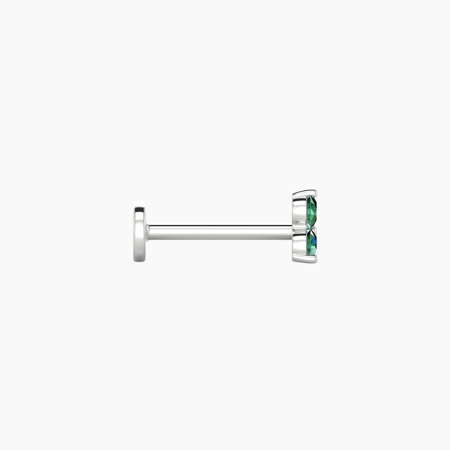 Venus | 18k White Gold 8 mm 4.5 mm Trilogy Emerald Nostril Piercing