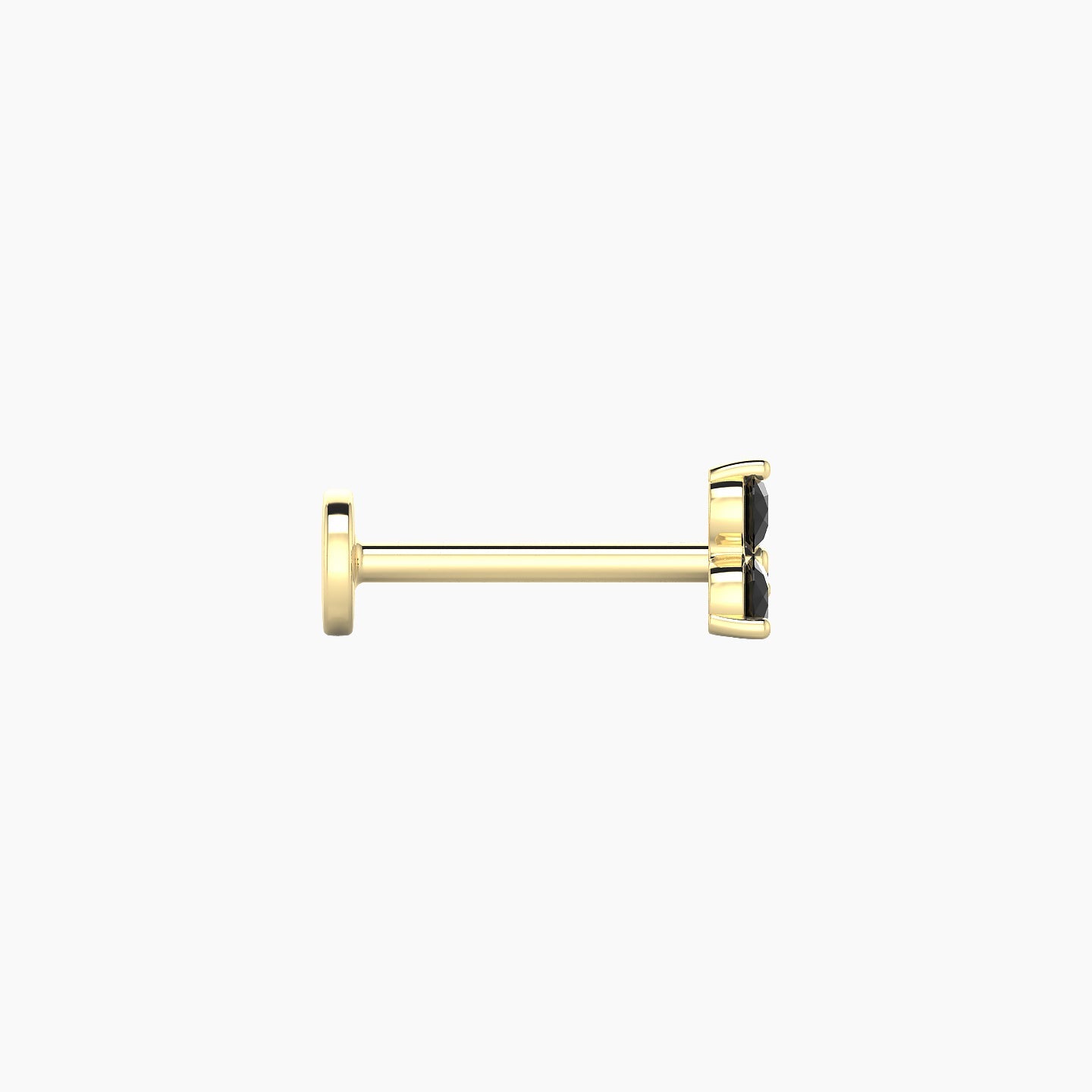 Venus | 18k Yellow Gold 8 mm 4.5 mm Trilogy Black Diamond Nostril Piercing