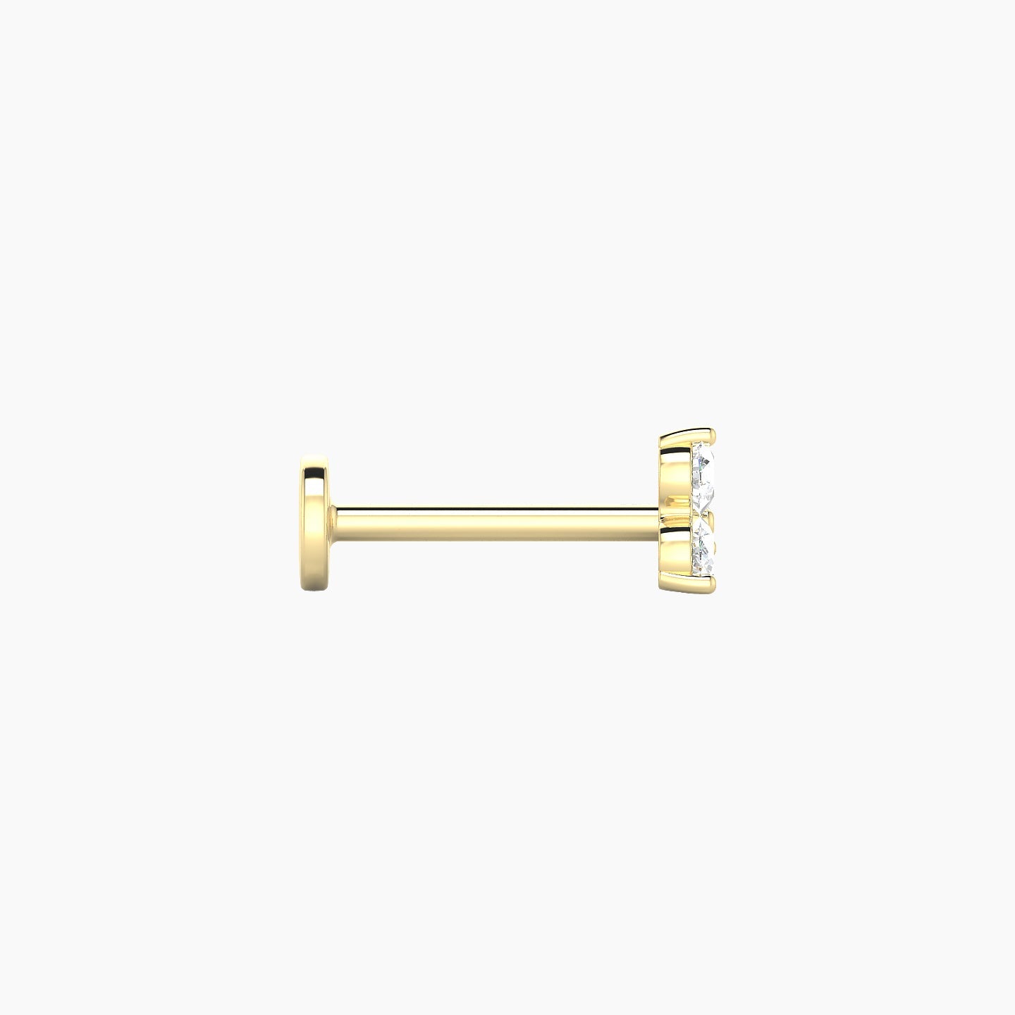 Venus | 18k Yellow Gold 4.5 mm 8 mm Trilogy Diamond Nostril Piercing