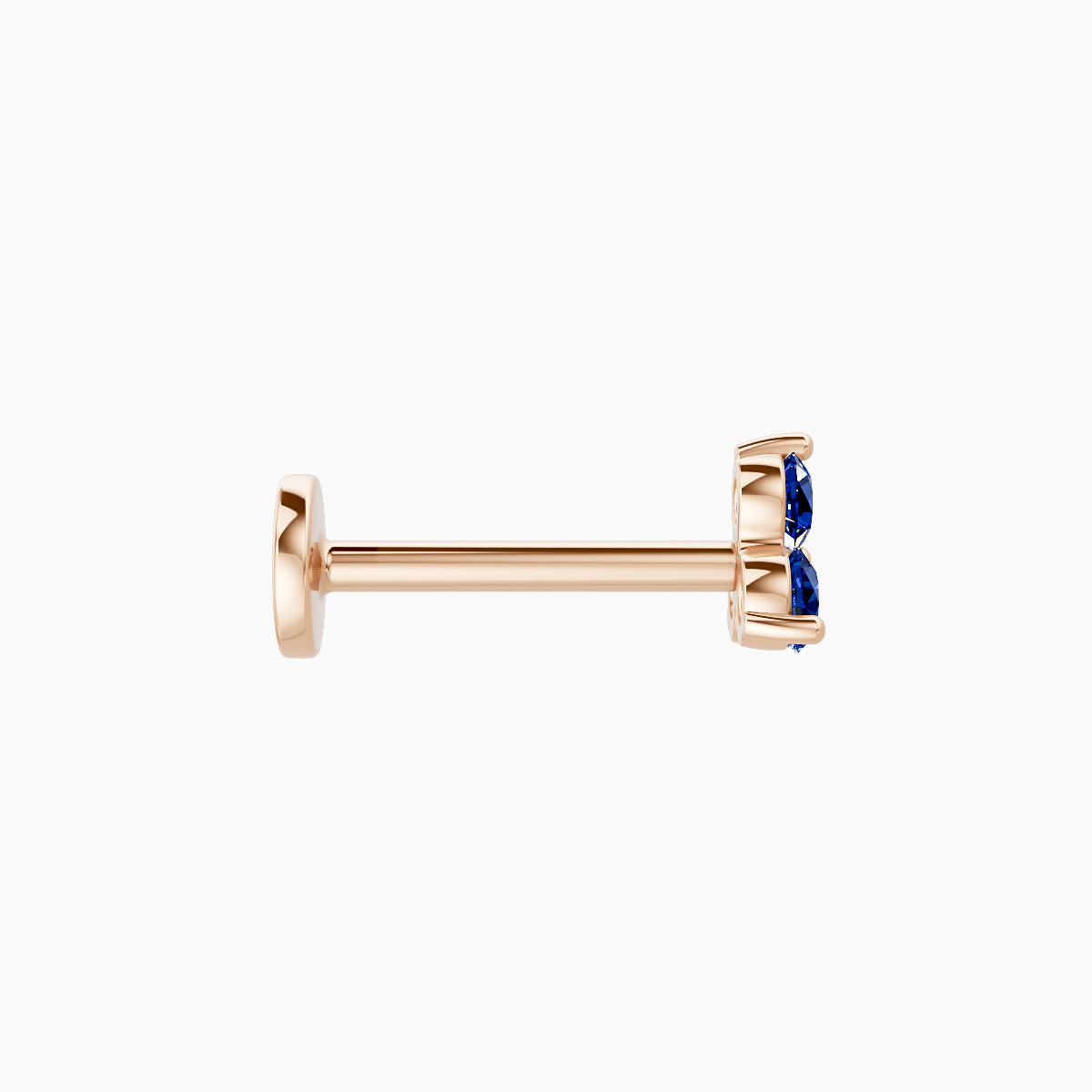 Venus | 18k Rose Gold 8 mm 4.5 mm Trilogy Sapphire Piercing