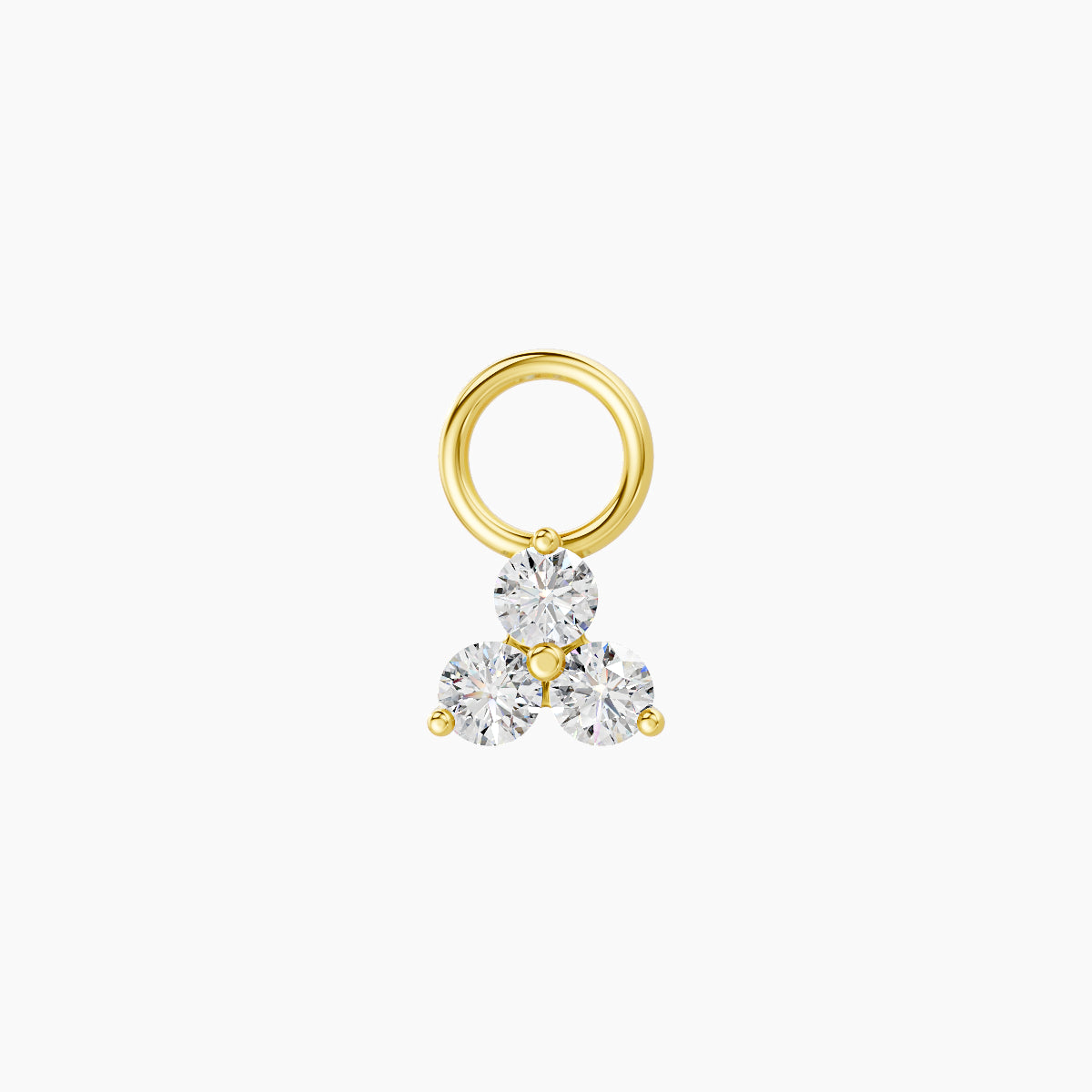 Venus | 18k Yellow Gold 4.5 mm Trilogy Diamond Charm