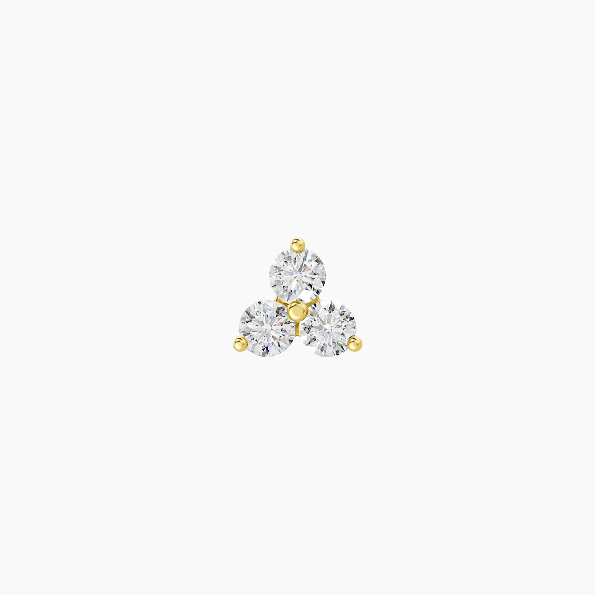 Venus | 18k Yellow Gold 4.5 mm Trilogy Diamond Earring