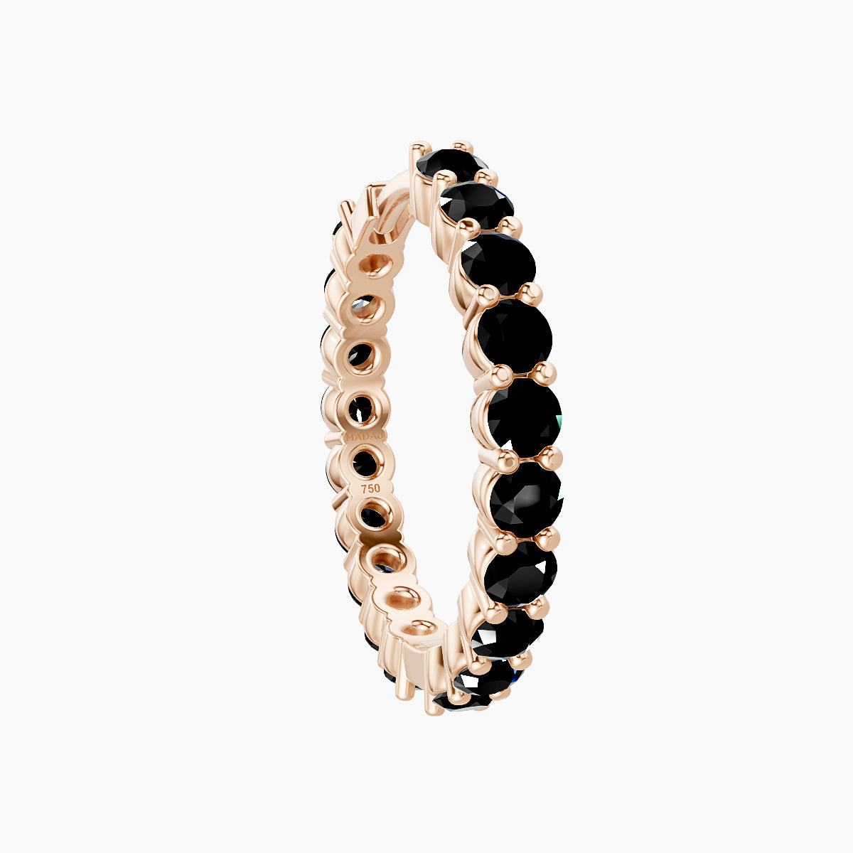 Vesta | 18k Rose Gold 11 mm Black Diamond Hoop Piercing