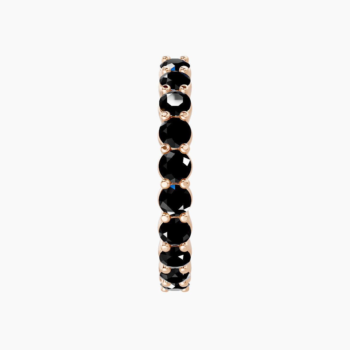 Vesta | 18k Rose Gold 11 mm Black Diamond Hoop Piercing