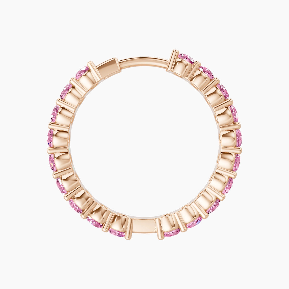 Vesta | 18k Rose Gold 11 mm Pink Sapphire Hoop Piercing