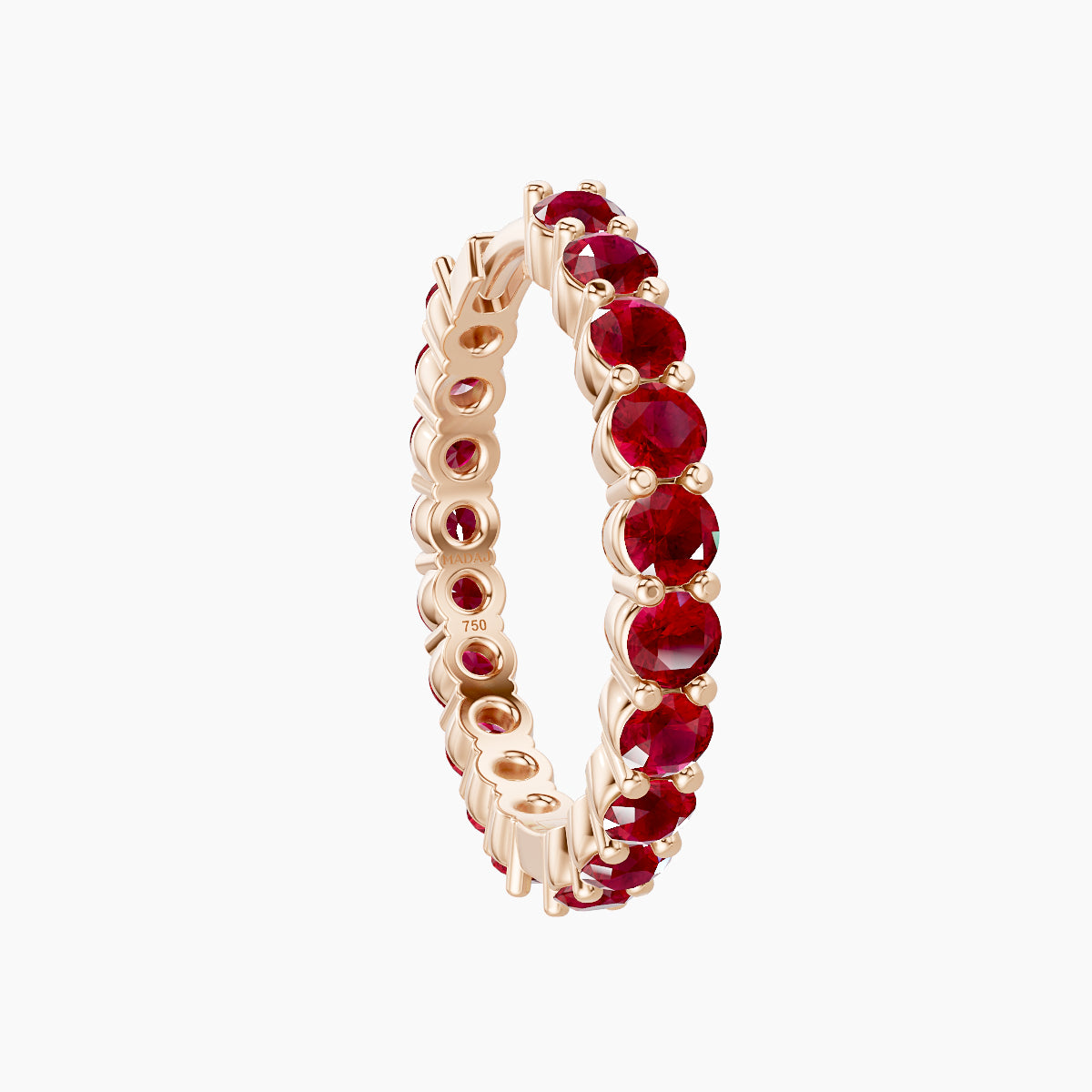 Vesta | 18k Rose Gold 11 mm Ruby Hoop Piercing