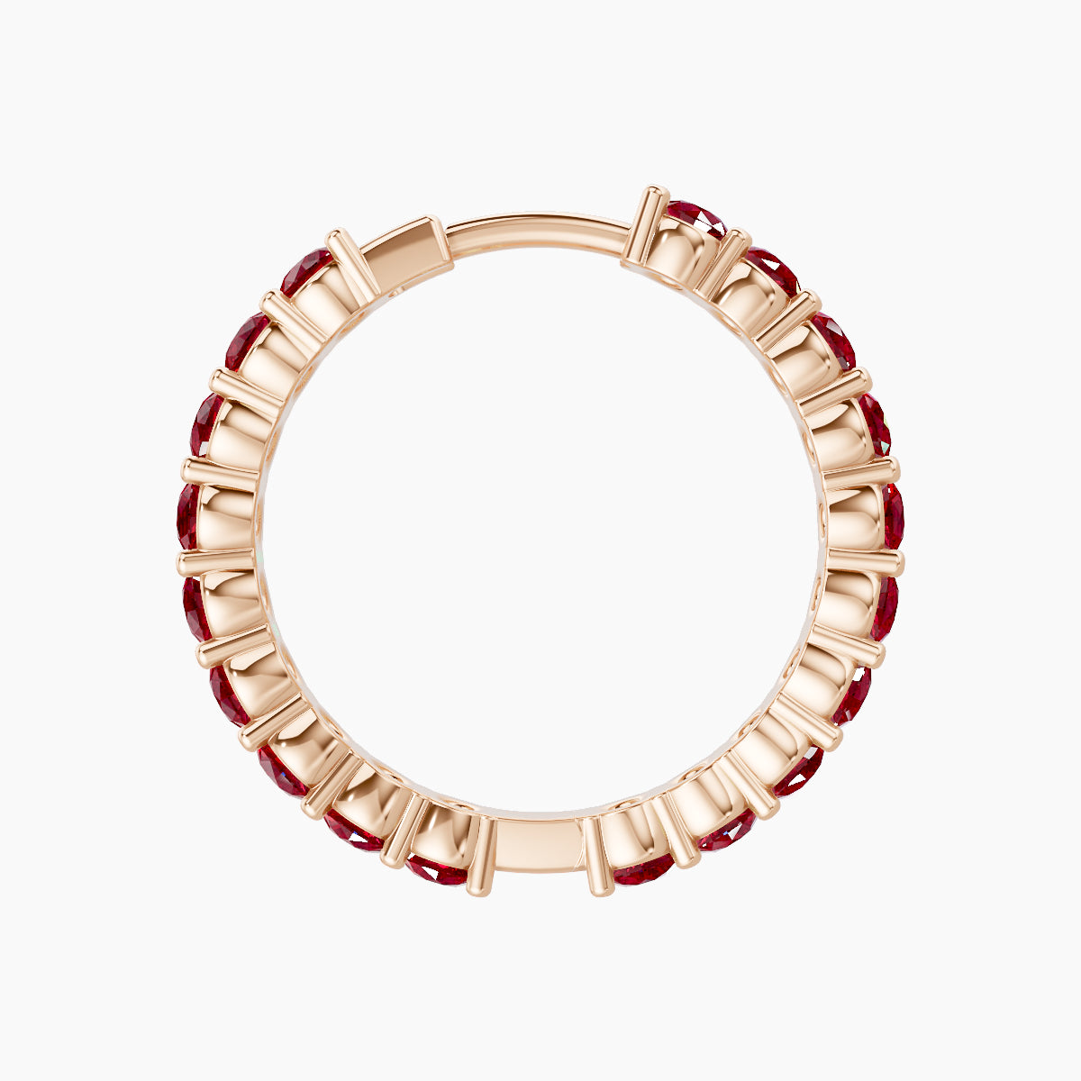 Vesta | 18k Rose Gold 11 mm Ruby Hoop Piercing