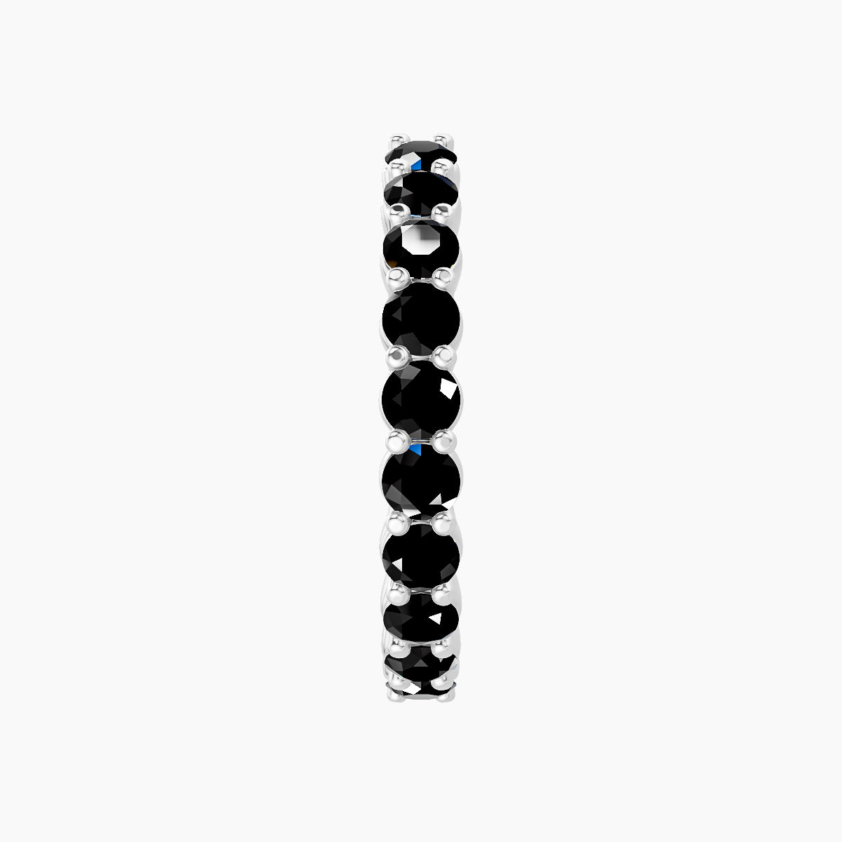 Vesta | 18k White Gold 11 mm Black Diamond Hoop Piercing
