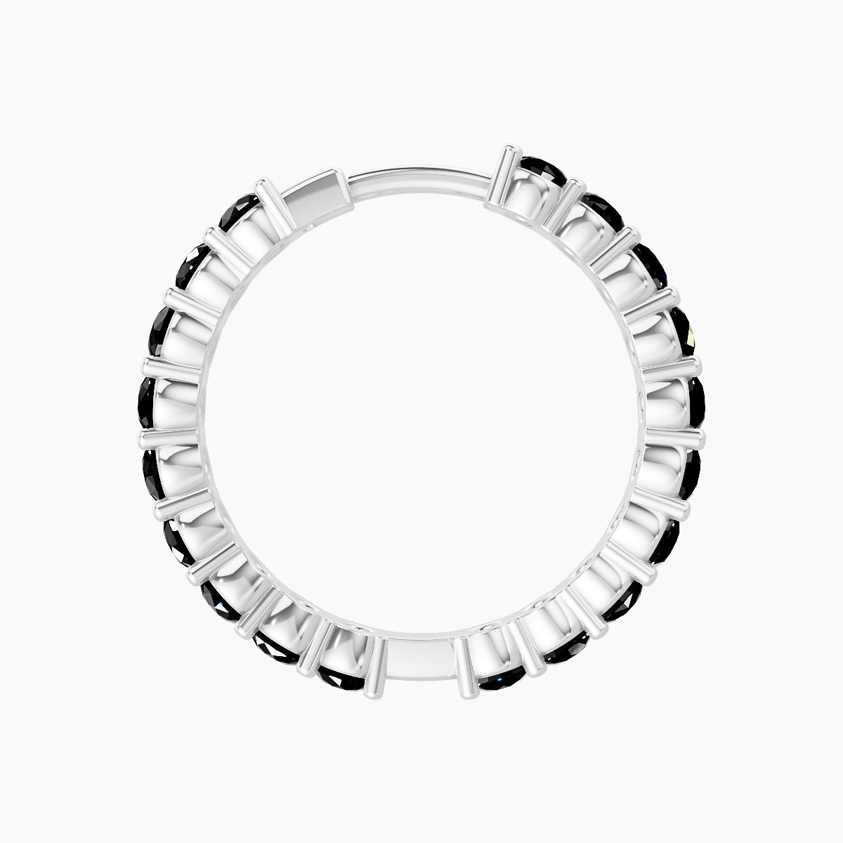 Vesta | 18k White Gold 11 mm Black Diamond Hoop Piercing