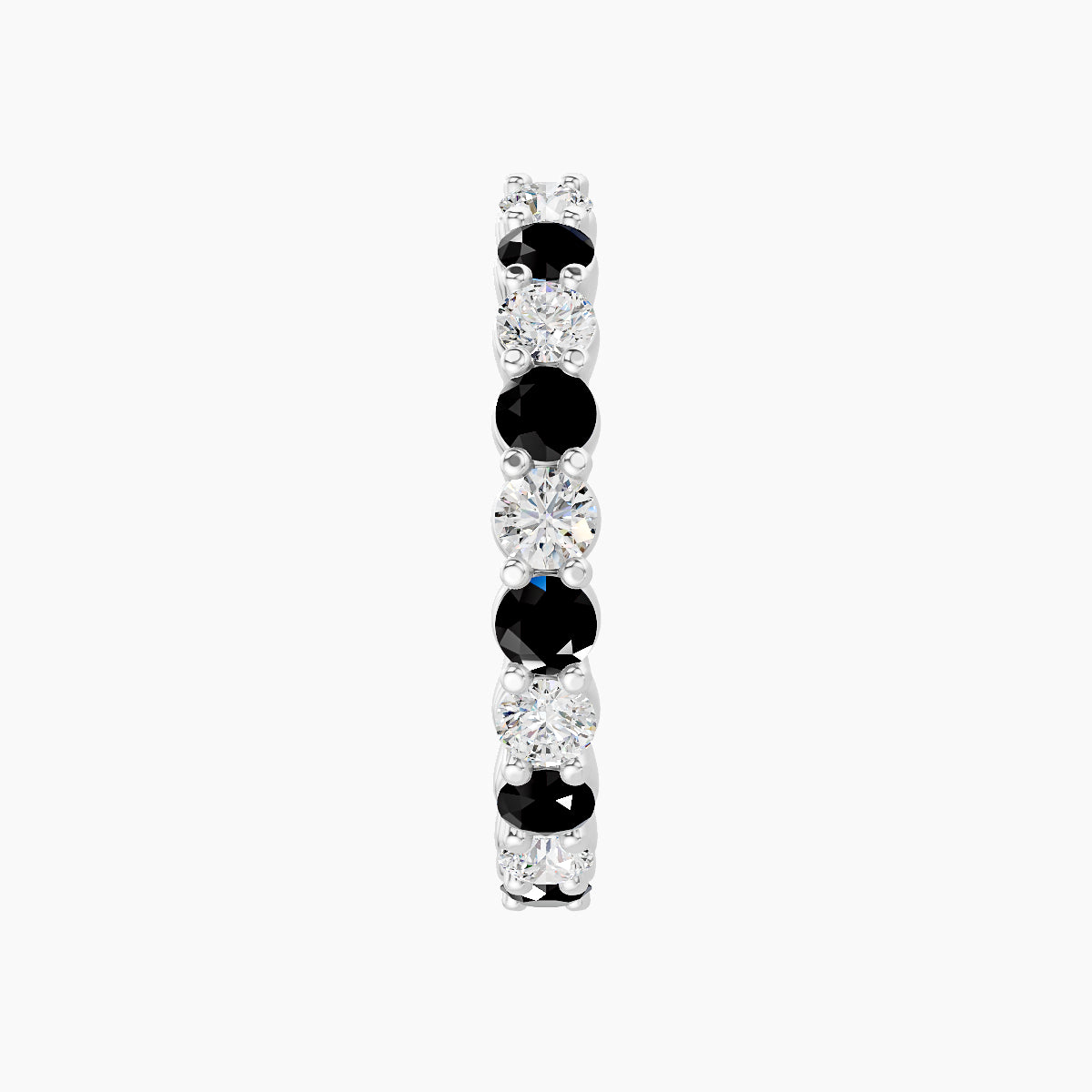 Vesta | 18k White Gold 11 mm Black Diamond & Diamond Hoop Piercing
