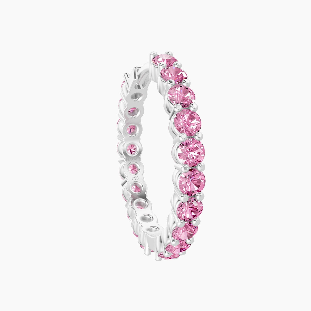 Vesta | 18k White Gold 11 mm Pink Sapphire Hoop Piercing