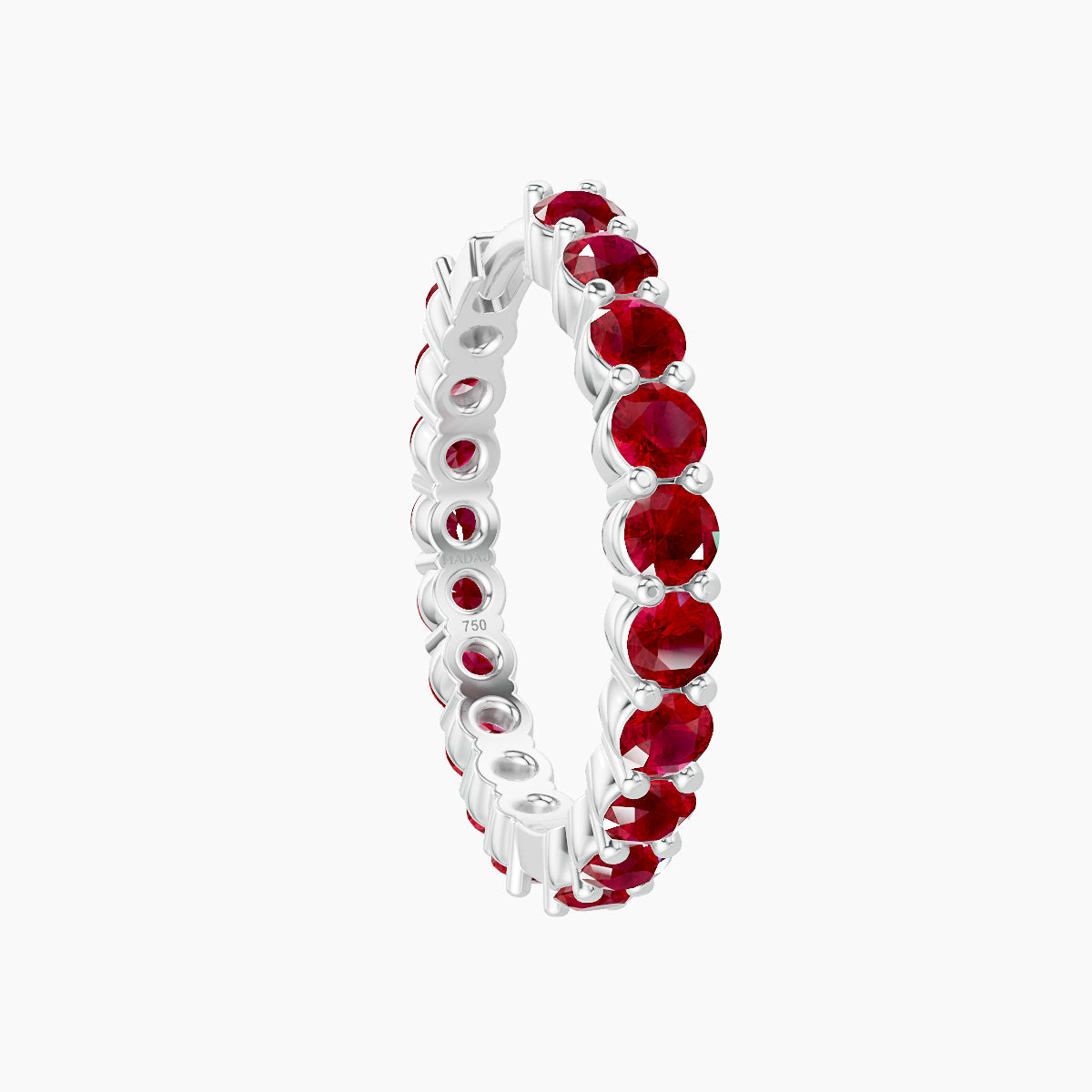 Vesta | 18k White Gold 11 mm Ruby Hoop Piercing