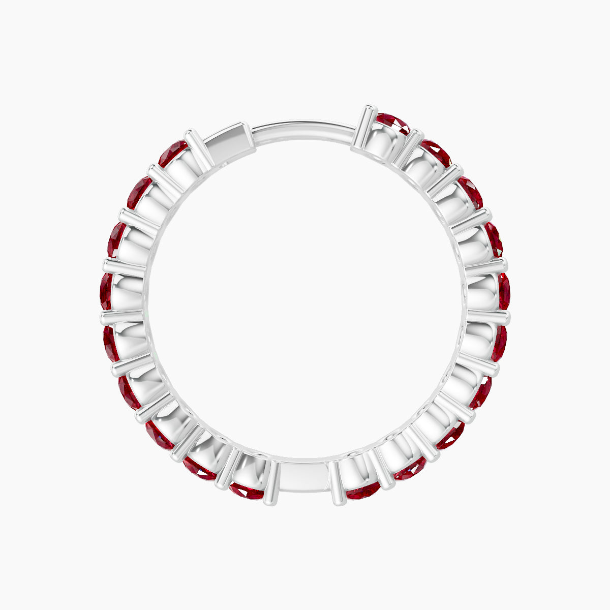Vesta | 18k White Gold 11 mm Ruby Hoop Piercing