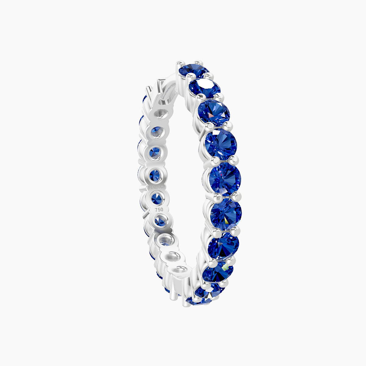 Vesta | 18k White Gold 11 mm Sapphire Hoop Piercing