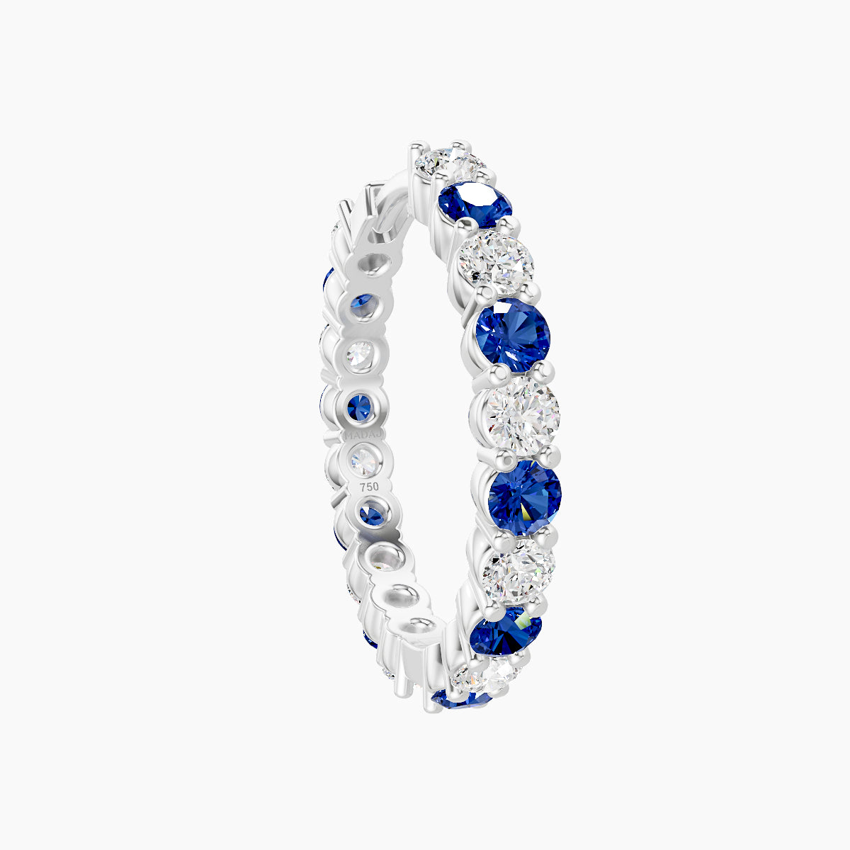 Vesta | 18k White Gold 11 mm Sapphire & Diamond Hoop Piercing