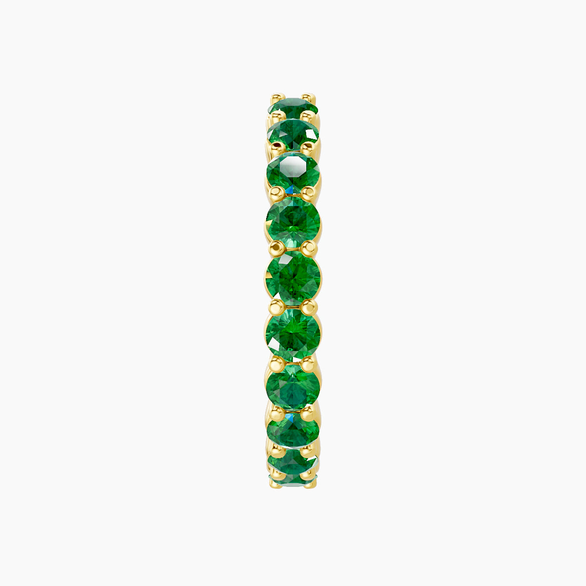 Vesta | 18k Yellow Gold 11 mm Emerald Hoop Piercing