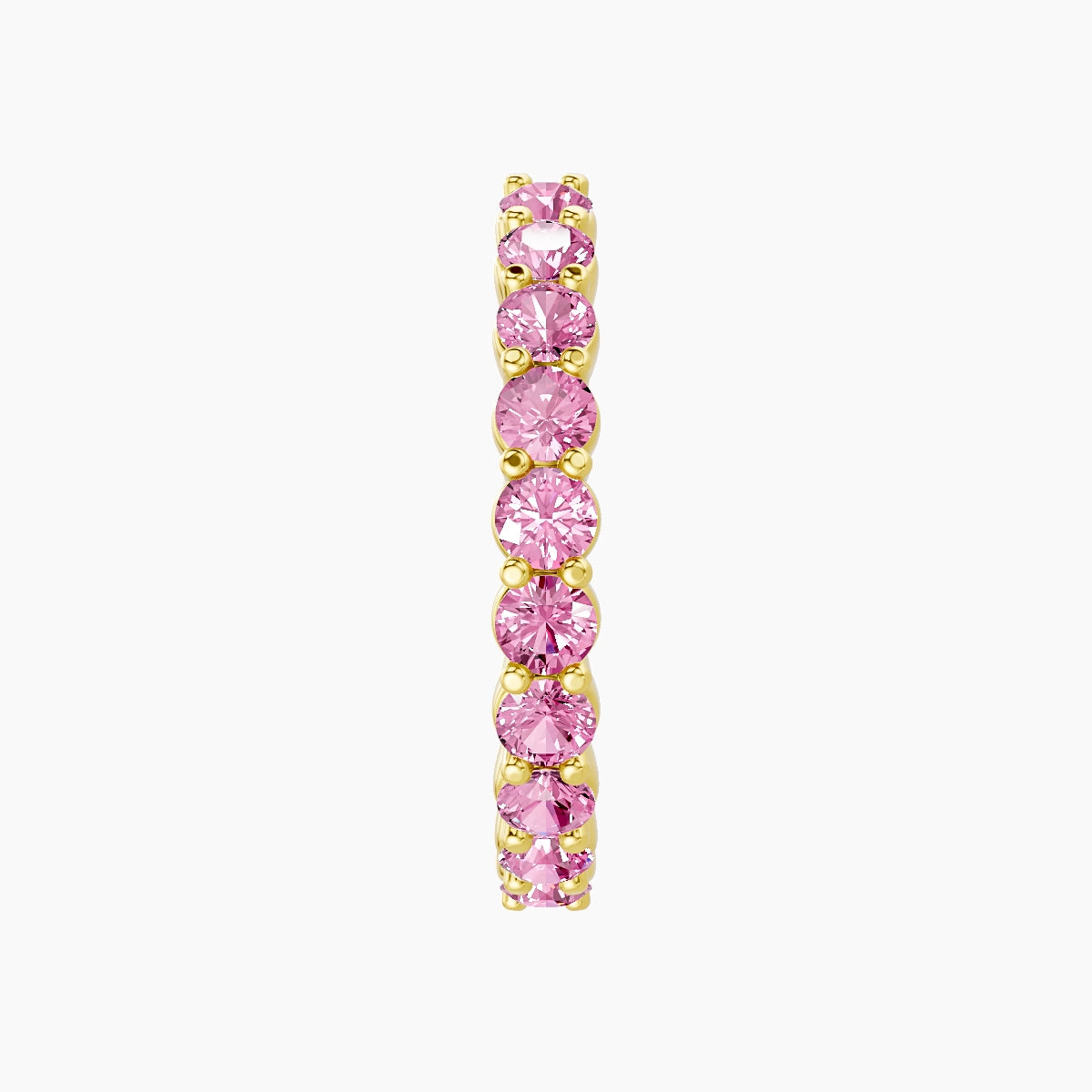 Vesta | 18k Yellow Gold 11 mm Pink Sapphire Hoop Piercing