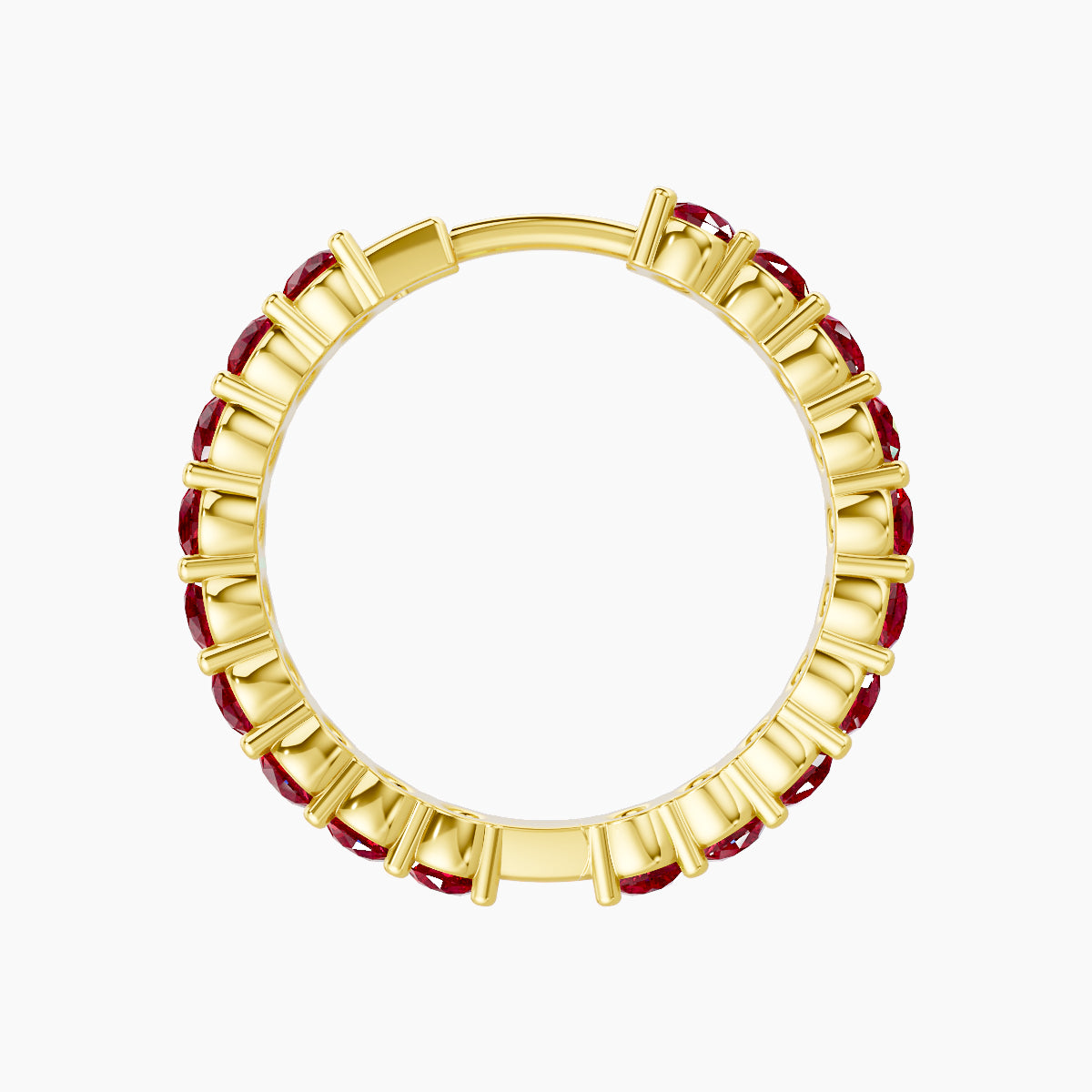 Vesta | 18k Yellow Gold 11 mm Ruby Hoop Piercing