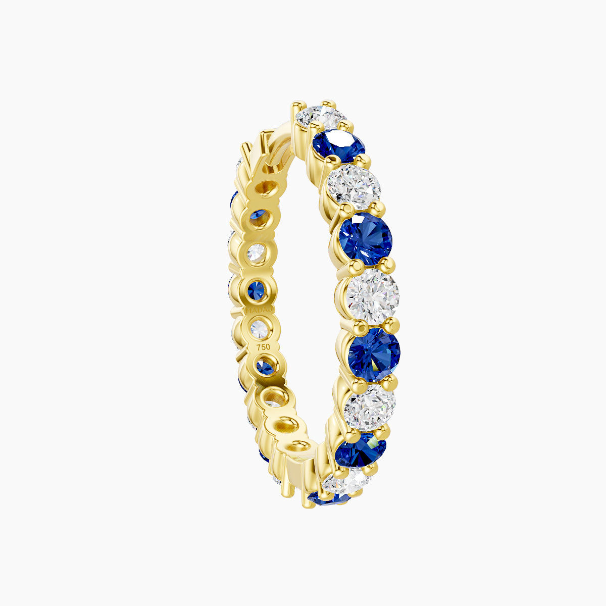 Vesta | 18k Yellow Gold 11 mm Sapphire & Diamond Hoop Piercing